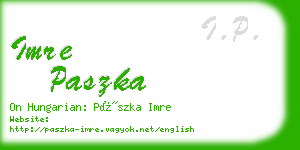 imre paszka business card